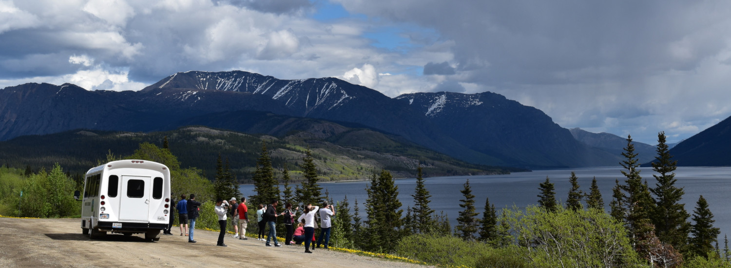 Stopping off for a photo in the Yukon