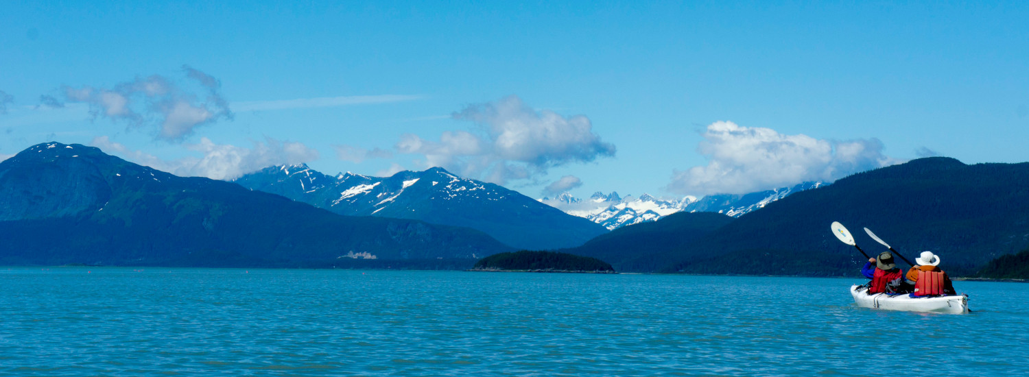 Kayaking in the Chilkat Inlet on a full day kayak adventure