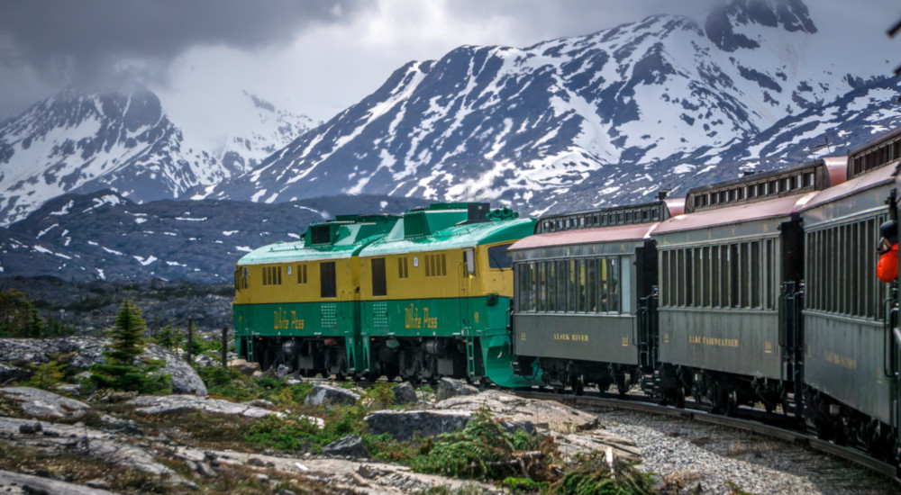 White Pass Summit train outside of Skagway, Alaska