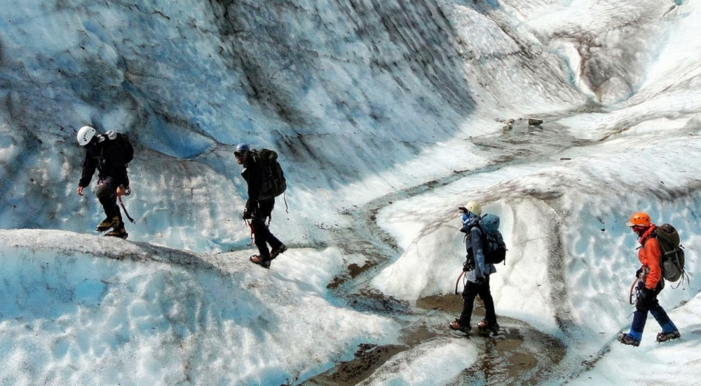 Trekking on the Mendenhall Glacier