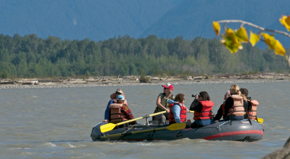 Rafting through the Chilkat Bald Eagle Preserve in Haines